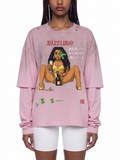 “Barbie” Distressed Long Sleeve