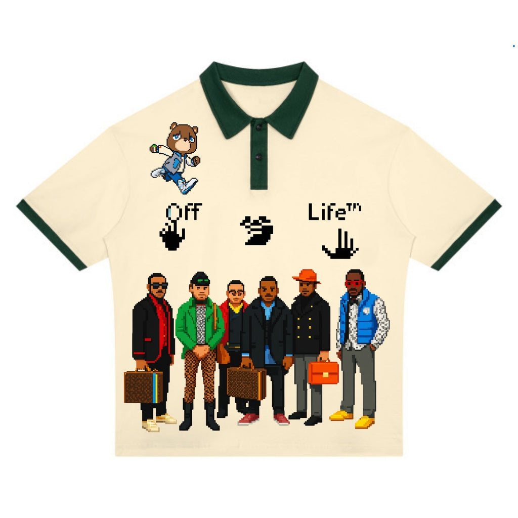 “High Off-Life” Colorblock Polo