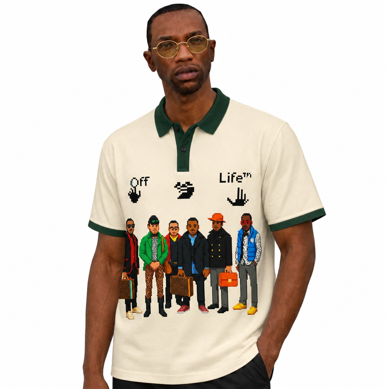 “High Off-Life” Colorblock Polo