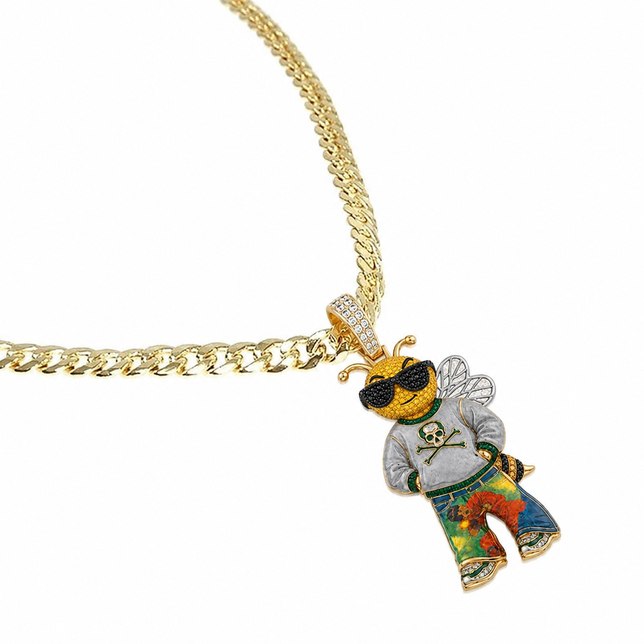 “Beezus Piece” 14k Miami Cuban Link