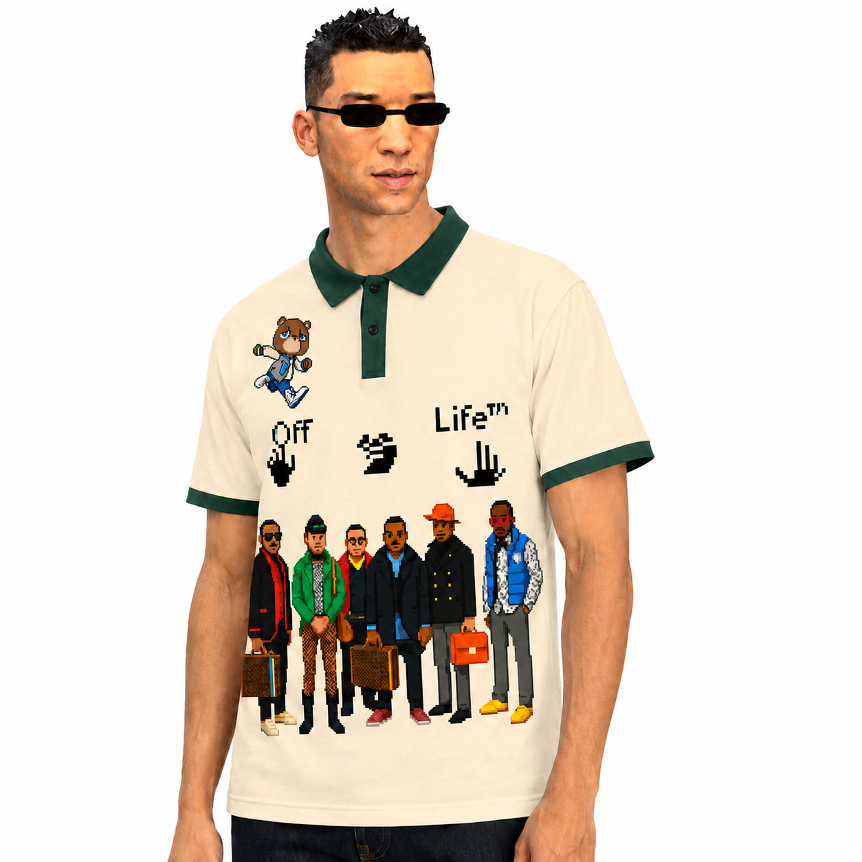 “High Off-Life” Colorblock Polo